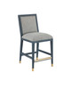 Currey and Company - 7000-0902 - Counter Stool - Santos Collection - Vintage Navy/Performance Barrett Dusk/Satin Brass