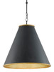 Currey and Company - 9000-0535 - One Light Pendant - Pierrepont Collection - Antique Black/Contemporary Gold Leaf/Painted Gold