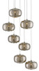 Currey and Company - 9000-0690 - Seven Light Pendant - Pepper Collection - Nickel