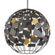 Currey and Company - 9000-1089 - One Light Chandelier - Moon Night Gray & Gold Orb Chandelier - Hiroshi Gray/Contemporary Gold Leaf