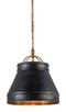 Currey and Company - 9868 - One Light Pendant - Lumley Collection - French Black/Pyrite Bronze
