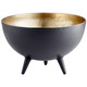 Cyan - 10637 - Bowl - Matt Black And Gold