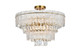 Elegant Lighting - 1780F25SG - Eight Light Flush Mount - Emilia - Satin Gold And Clear