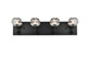 Elegant Lighting - 3509W25BK - Four Light Wall Sconce - Graham - Black And Clear