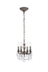 Elegant Lighting - 9104D10PW/RC - Four Light Pendant - Lillie - Pewter