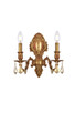 Elegant Lighting - 9602W10FG-GT/RC - Two Light Wall Sconce - Monarch - French Gold