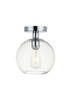 Elegant Lighting - LD2204C - One Light Flush Mount - BAXTER - Chrome And Clear
