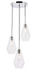 Elegant Lighting - LD2262C - Three Light Pendant - Gene - Chrome And Clear Glass