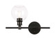Elegant Lighting - LD2302BK - One Light Wall Sconce - Collier - Black And Clear Glass