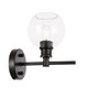 Elegant Lighting - LD2310BK - One Light Wall Sconce - Collier - Black And Clear Glass