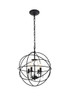 Elegant Lighting - LD5055D16MB - Four Light Pendant - Wallace - Matte Black
