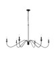 Elegant Lighting - LD5056D60MB - Six Light Chandelier - Rohan - Matte Black