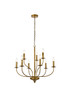 Elegant Lighting - LD7047D28BR - Nine Light Pendant - Westley - Brass
