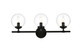 Elegant Lighting - LD7302W24BLK - Three Light Bath Sconce - Ingrid - Black And Clear