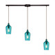 ELK Home - 10331/3L-HAQ - Three Light Pendant - Hammered Glass - Oil Rubbed Bronze