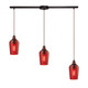 ELK Home - 10331/3L-HRD - Three Light Pendant - Hammered Glass - Oil Rubbed Bronze