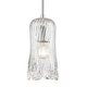 Hand Formed Glass One Light Mini Pendant in Polished Chrome (45-21165/1)