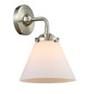 manufacturer_finish:Brushed Satin Nickel|manufacturer_glass:Matte White Cased Large Cone|light_output:220.00lm|color_temperature:2200K|cri:99