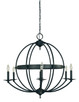 Framburg - L1156 MBLACK - Six Light Chandelier - Aurora - Matte Black