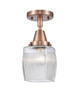 Innovations - 447-1C-AC-G302 - One Light Flush Mount - Caden - Antique Copper