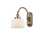 manufacturer_finish:Antique Brass|manufacturer_glass:Matte White Cased Large Bell|light_output:220.00lm|color_temperature:2200K|cri:99
