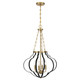 Savoy House - 7-4866-4-143 - Four Light Pendant - Mercer - Matte Black and Warm Brass