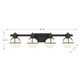 Pierce Four Light Bathroom Vanity (8-1060-4-BK)