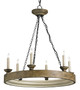 Currey and Company - 9972 - Six Light Chandelier - Beachhead Collection - Smokewood Crackle/London Black