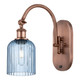 manufacturer_finish:Antique Copper|manufacturer_glass:Princess Blue Bridal Veil|light_output:Unspecified|color_temperature:Unspecified|cri:Unspecified