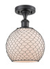 manufacturer_finish:Matte Black|manufacturer_glass:White Farmhouse Glass with Black Chicken Wire|light_source:Incandescent|light_output:220.00lm|color_temperature:2200K|cri:99