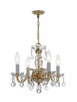 Crystorama - 1064-PB-CL-SAQ - Four Light Mini Chandelier - Traditional Crystal - Polished Brass Crystorama - 1064-PB-CL-SAQ - Four Light Mini Chandelier - Traditional Crystal - Polished Brass