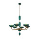 Kalco - 519671STB - Six Light Chandelier - Verde - Satin Brass