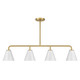 Blair Four Light Linear Chandelier (1-4014-4-322) Blair Four Light Linear Chandelier (1-4014-4-322)