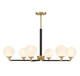 Lighting One E - V6-L1-9606-6-143 - Six Light Chandelier - Dresden - Matte Black w/ Warm Brass