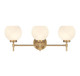 Lighting One E - V6-L8-9621-3-322 - Three Light Bathroom Vanity - Hannah - Warm Brass