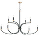 Maxim - 11378BKAB - Eight Light Chandelier - Charlton - Black / Antique Brass