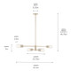 Velestino Four Light Linear Chandelier (52681CPZ)