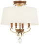 Metropolitan - N6552-690 - Four Light Semi Flush Mount - Magnolia Manor - Pale Gold w/Distressed Bronze