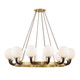 Hudson Valley - 3660-AGB/BK - 12 Light Chandelier - Werner - Aged Brass/Black