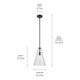 Everly One Light Pendant (42199BKCS)