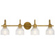 Avery Four Light Bath in Natural Brass (12-45974NBR)