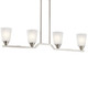 Skagos Four Light Linear Chandelier (52233NI)