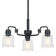 Aivian Three Light Chandelier (52397BK)