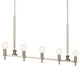 Torvee Five Light Linear Chandelier (52425PN)