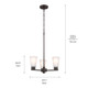 Stamos Three Light Chandelier (52435OZ)