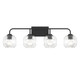 Lighting One E - V6-L8-4399-4-BK - Four Light Bathroom Vanity - Baldwin - Matte Black