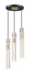 Maxim - 16123CLBKAB - Three Light Chandelier - Flambeau - Black / Antique Brass