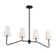 Four Light Linear Chandelier (M10078MBK)