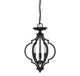 Three Light Semi-Flush Mount (M60055MBK)