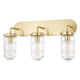 Mitzi - H124303-AGB - Three Light Bath and Vanity - Clara - Aged Brass